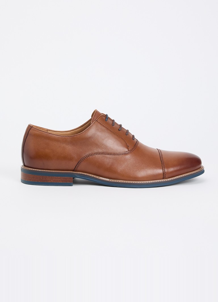 Dune London Heren Wide Fit Stanlakes veterschoen van leer in de kleur Cognac