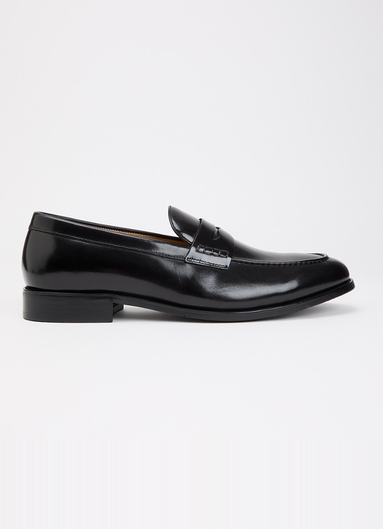 Dune London Heren Wide Fit Skylers loafer van leer in de kleur Zwart