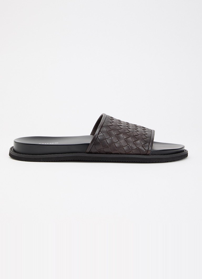 Dune London Dames Ivar slipper van leer in de kleur Bruin