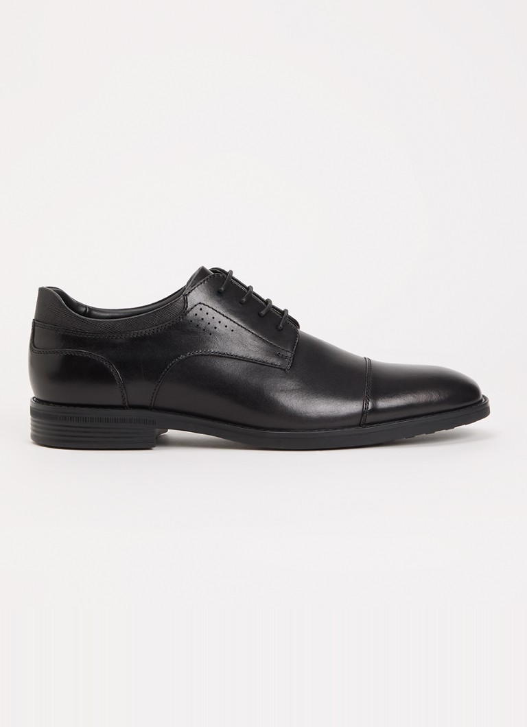 Dune London Heren Sanson veterschoen van leer in de kleur Zwart