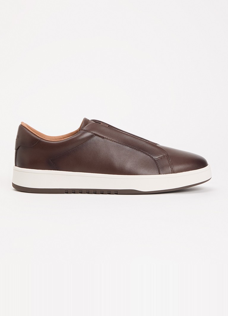 Dune London Heren Troys sneaker van leer in de kleur Bruin