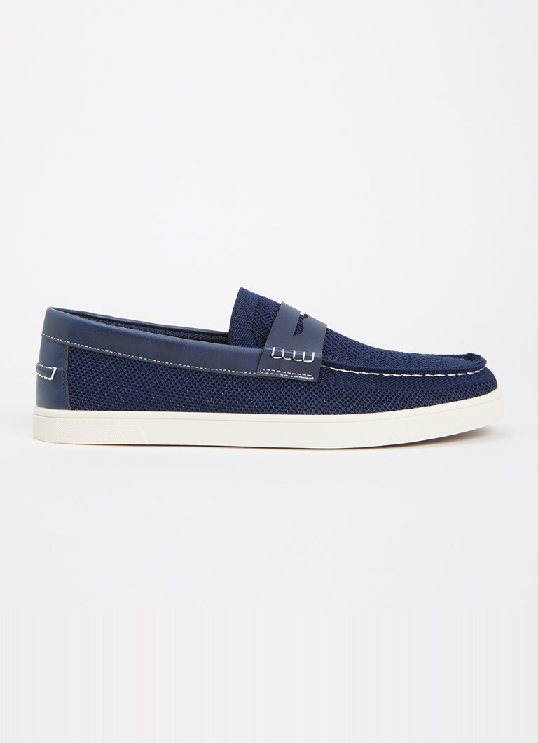 Dune London Heren Benzy loafer met gebreid bovenwerk in de kleur Donkerblauw