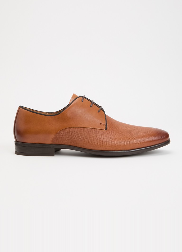 Dune London Heren Wide Fit Saffi veterschoen van leer in de kleur Bruin