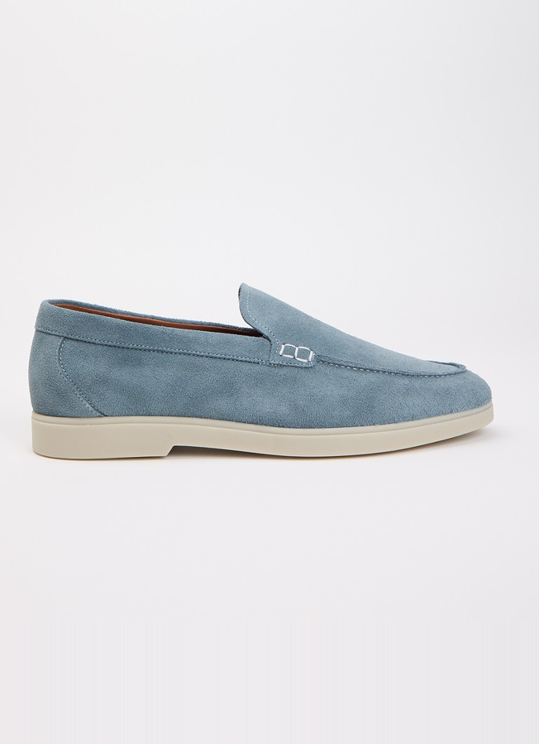 Dune London Heren Wide Fit Boltman slip-on van suède in de kleur Lichtblauw
