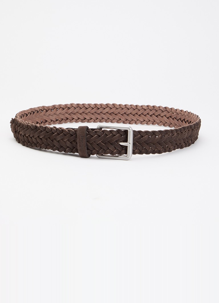Dune London Heren Oxlet riem van leer met gevlochten detail in de kleur Bruin