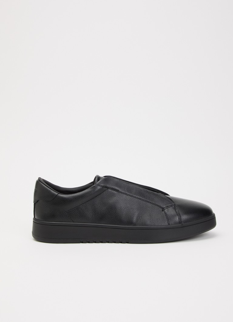 Dune London Heren Troys sneaker van leer in de kleur Diepzwart