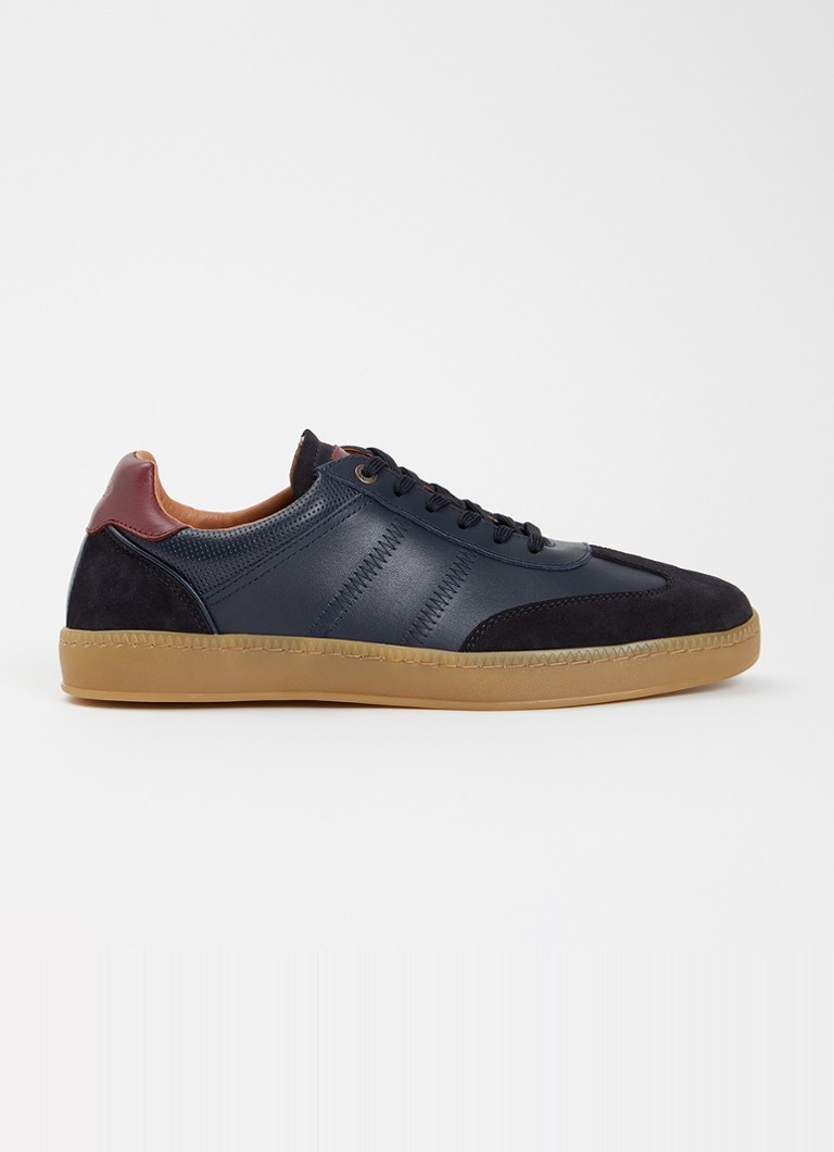 Dune London Heren Theos sneaker van leer met details van suède in de kleur Donkerblauw