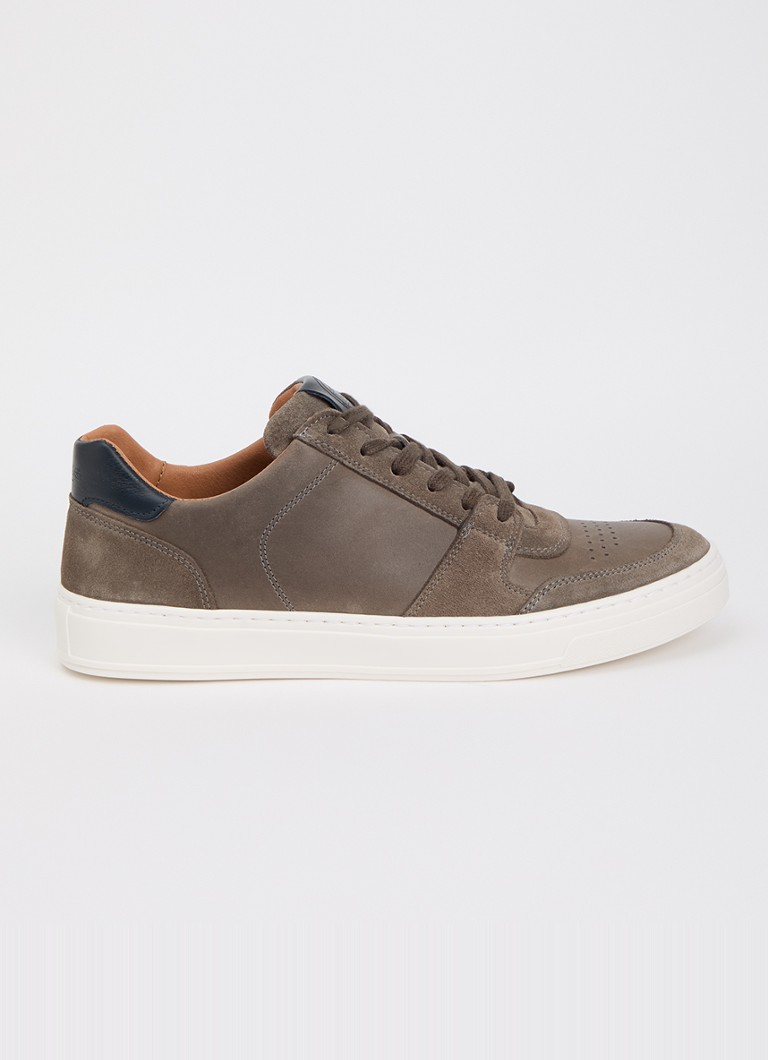 Dune London Heren Tawly sneaker van leer met details van suède in de kleur Grijs