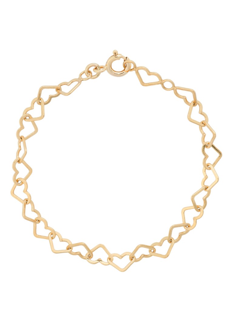 Anna + Nina Dames Linked Hearts armband verguld