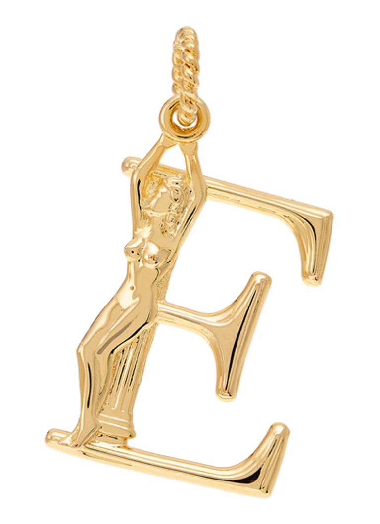 Anna + Nina Dames Initial muse hanger E verguld in de kleur Goud, maat: E