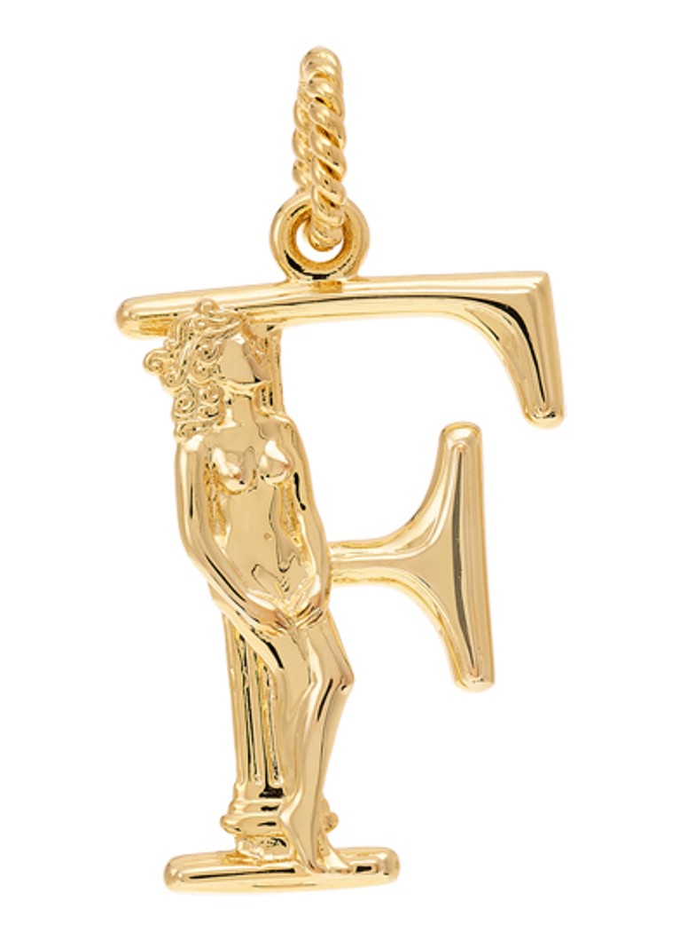 Anna + Nina Dames Initial muse hanger F verguld in de kleur Goud, maat: F