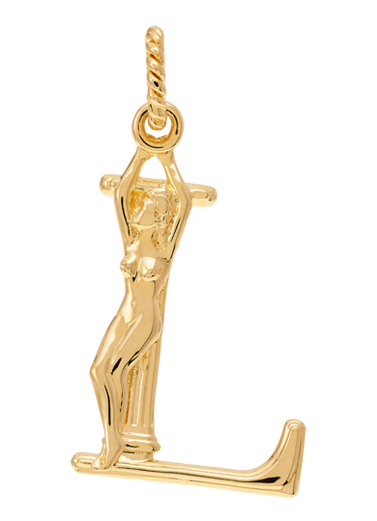 Anna + Nina Dames Initial muse hanger L verguld in de kleur Goud, maat: L
