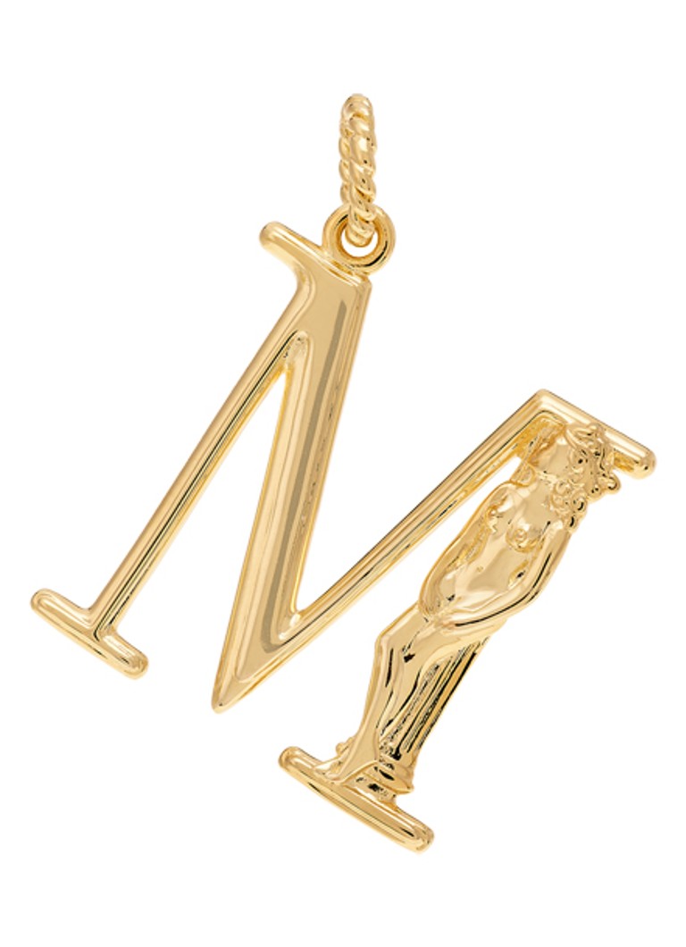 Anna + Nina Dames Initial muse hanger M verguld in de kleur Goud, maat: M