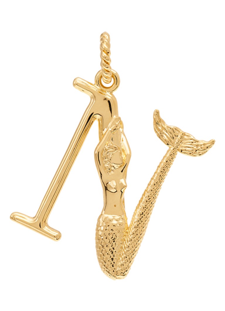 Anna + Nina Dames Initial muse hanger N verguld in de kleur Goud, maat: N
