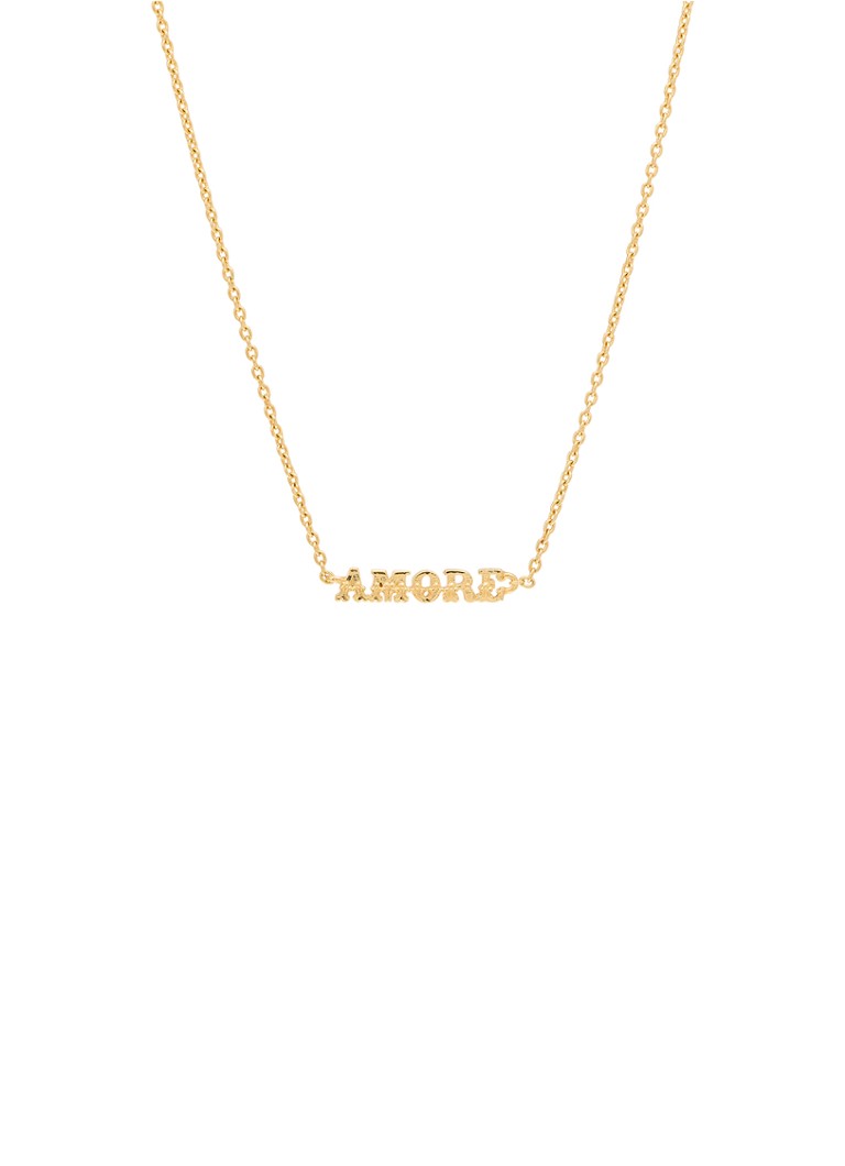 Anna + Nina Dames Amore ketting met hanger in de kleur Goud, maat: OS