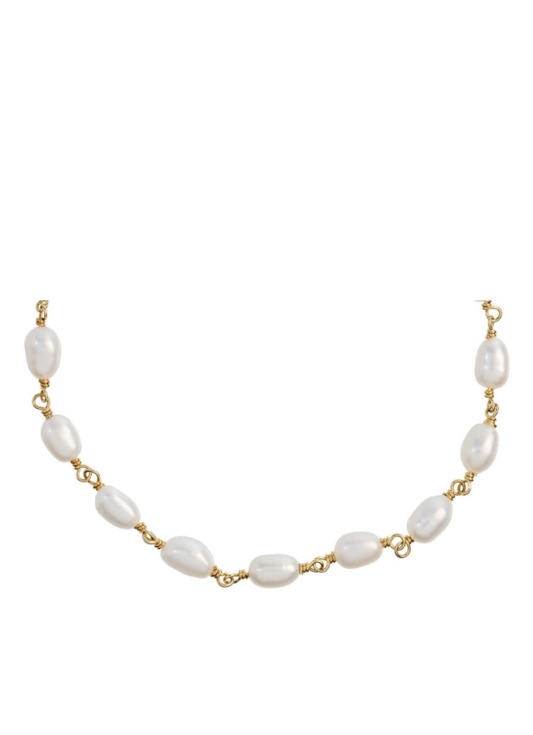 Anna + Nina Dames Clutching Pearls armband verguld