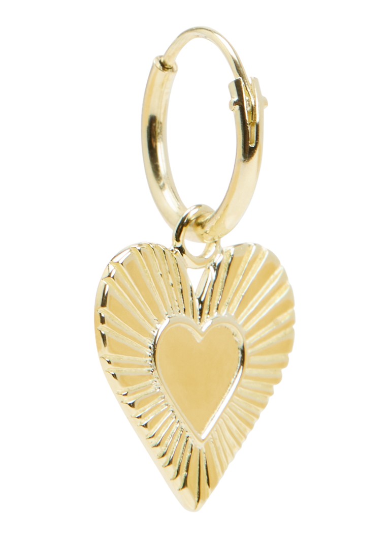Anna + Nina Dames Rhapsody Love enkele oorring verguld in de kleur Goud, maat: OS