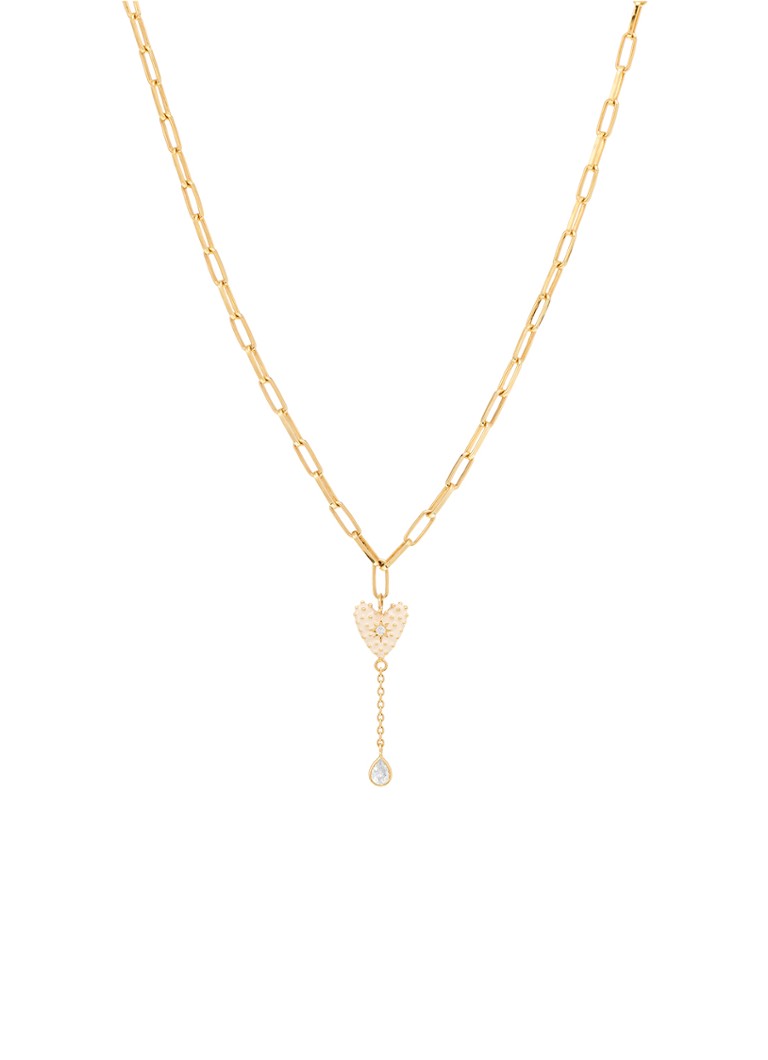 Anna + Nina Dames Dolce Heart ketting verguld in de kleur Goud, maat: OS