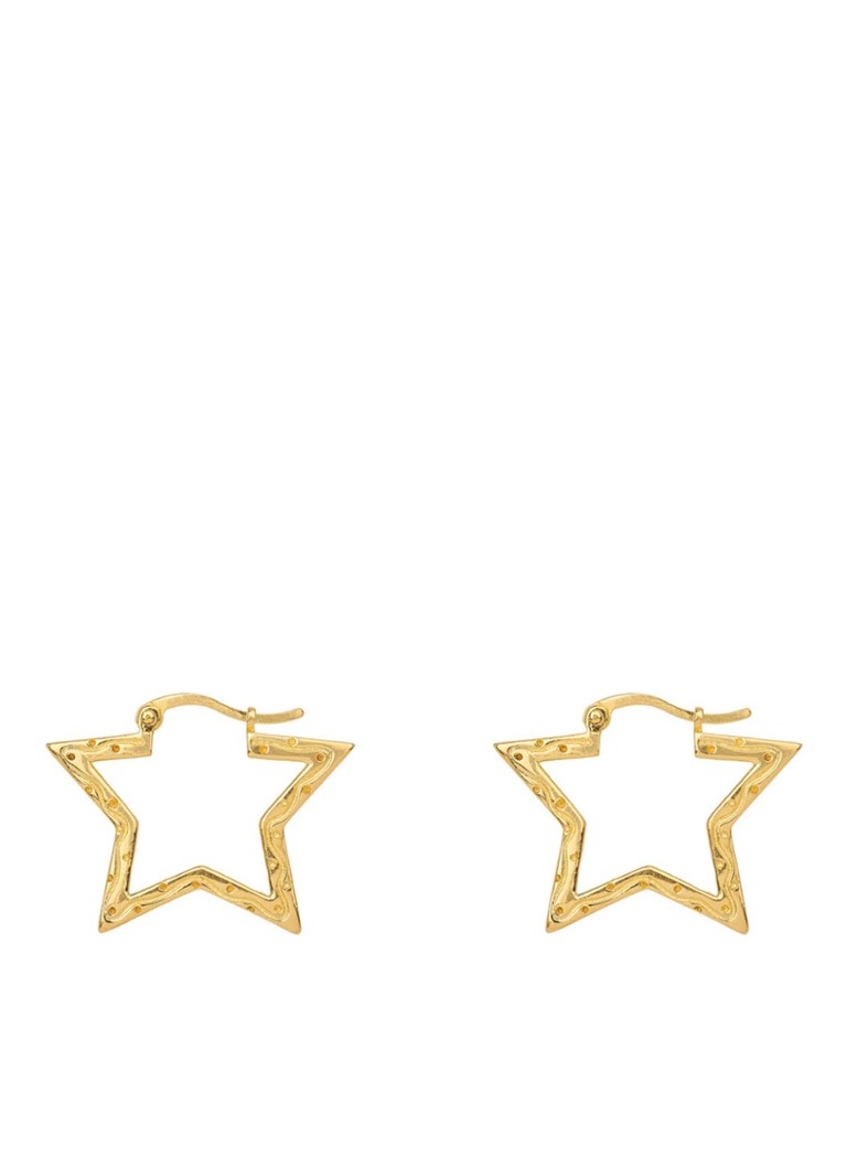 Anna + Nina Dames Small Funky Star oorringen verguld