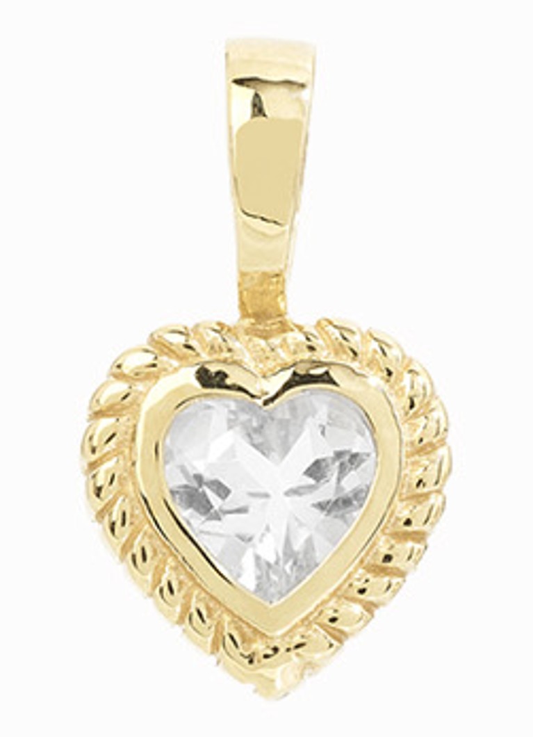 Anna + Nina Dames Heart hanger van 14 karaat geelgoud