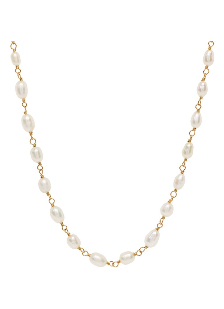 Anna + Nina Dames Clutching Pearls ketting verguld