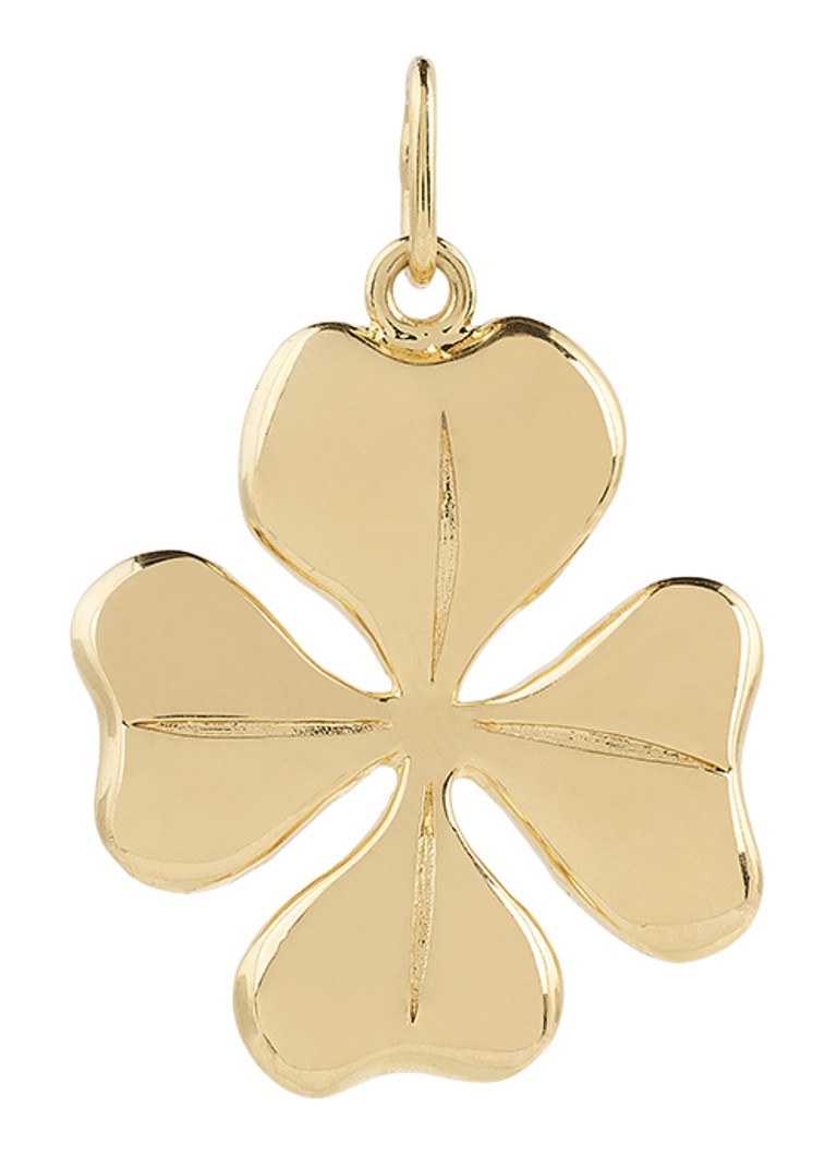 Anna + Nina Dames Lucky Shamrock hanger verguld in de kleur Goud, maat: OS