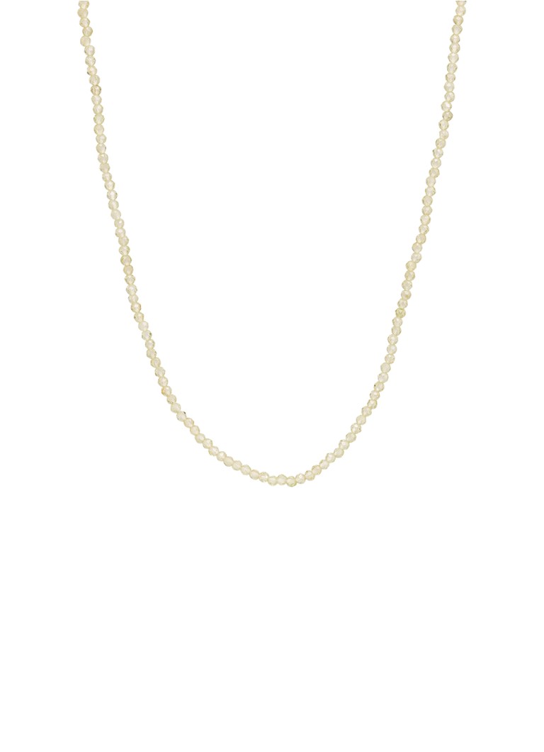 Anna + Nina Dames Peridot Gemstone ketting in de kleur Goud, maat: 40