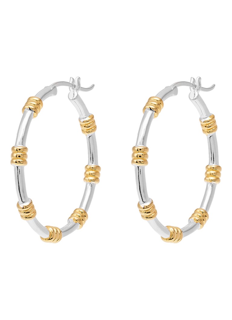 Anna + Nina Dames Dual oorringen in de kleur Zilver, maat: OS