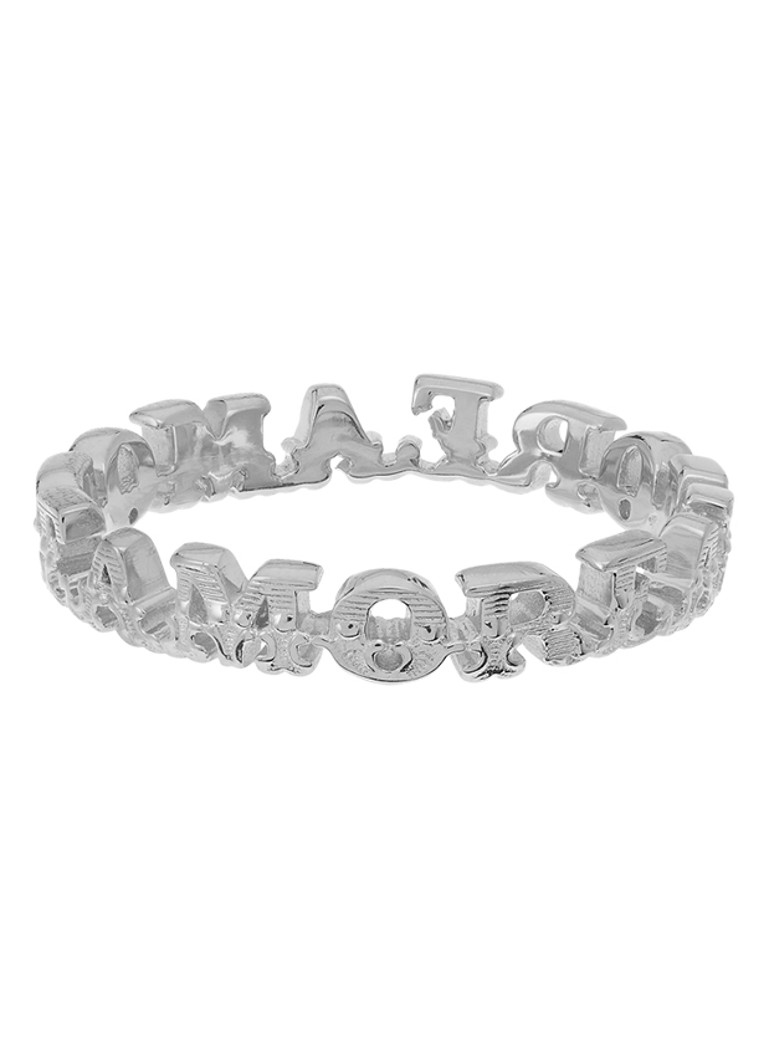 Anna + Nina Dames Amore ring in de kleur Zilver, maat: 17