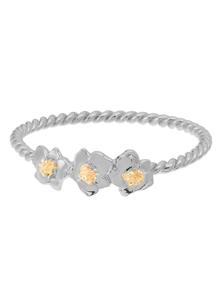 Anna + Nina Dames Fiorita ring in de kleur Zilver, maat: 17