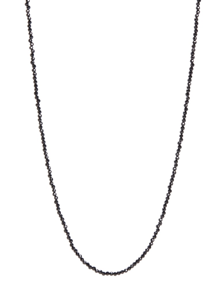Anna + Nina Dames Black Onyx Gemstone ketting verguld in de kleur Zwart, maat: 40