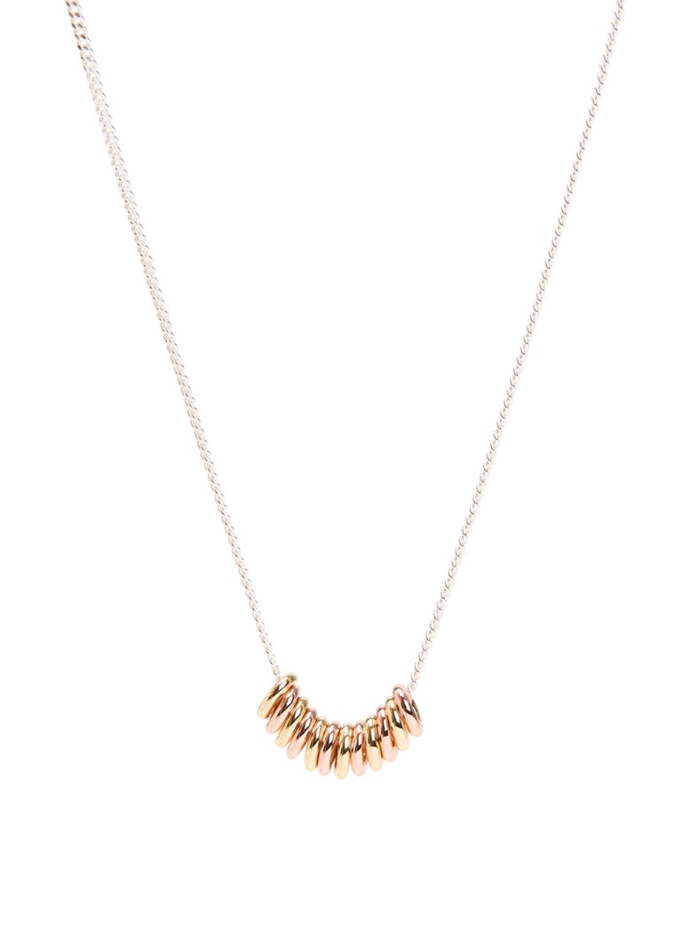 Anna + Nina Dames Mix It Up ketting verguld in de kleur Zilver, maat: 40