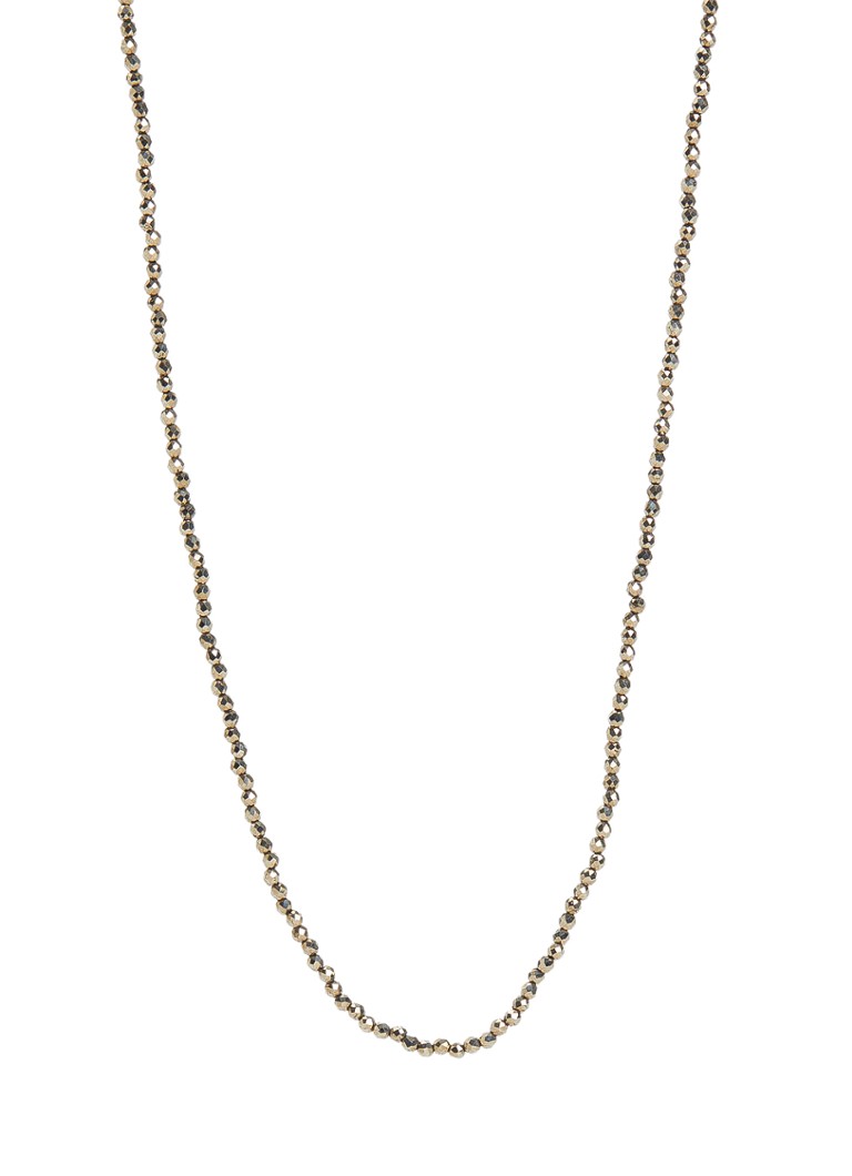 Anna + Nina Dames Pyrite Gemstone ketting verguld in de kleur Goud, maat: 40