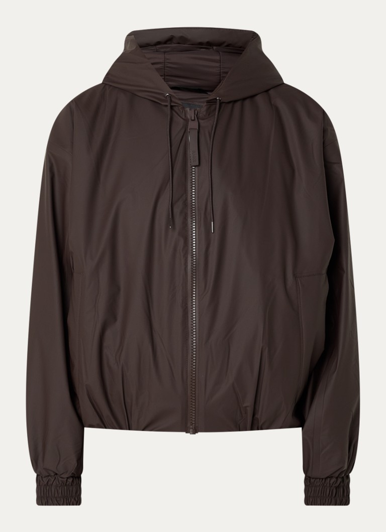Rains Dames Lohja bomberjack met capuchon in de kleur Donkerbruin, maat: XS