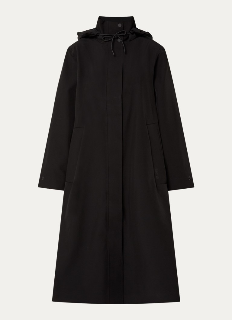 Rains Dames Suva softshell jas met capuchon en steekzakken in de kleur Zwart, maat: L