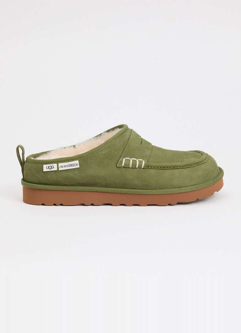 UGG Heren Loafer instapper van lamssuède in de kleur Mosgroen, maat: 43