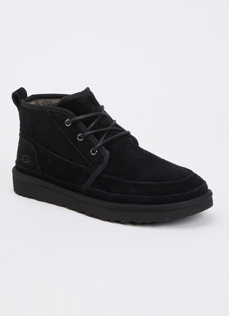 UGG Heren Neumel Moc veterschoen van suède in de kleur Zwart, maat: 44