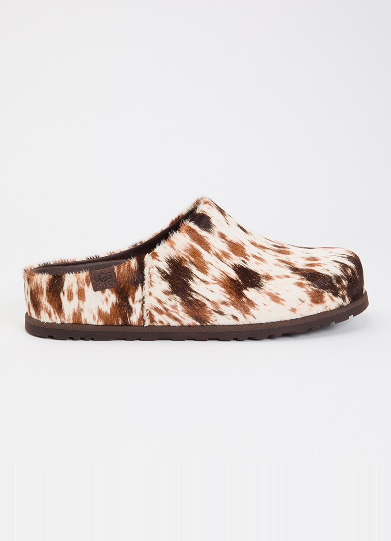 UGG Heren Otzo Western muiltje van leer met ponyhair in de kleur Gebroken wit, maat: 46