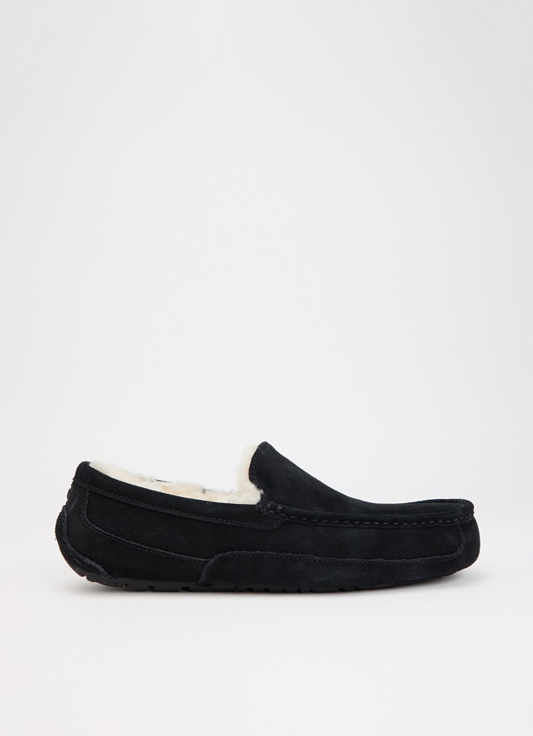 UGG Heren Ascot instapper van suède in de kleur Zwart, maat: 45
