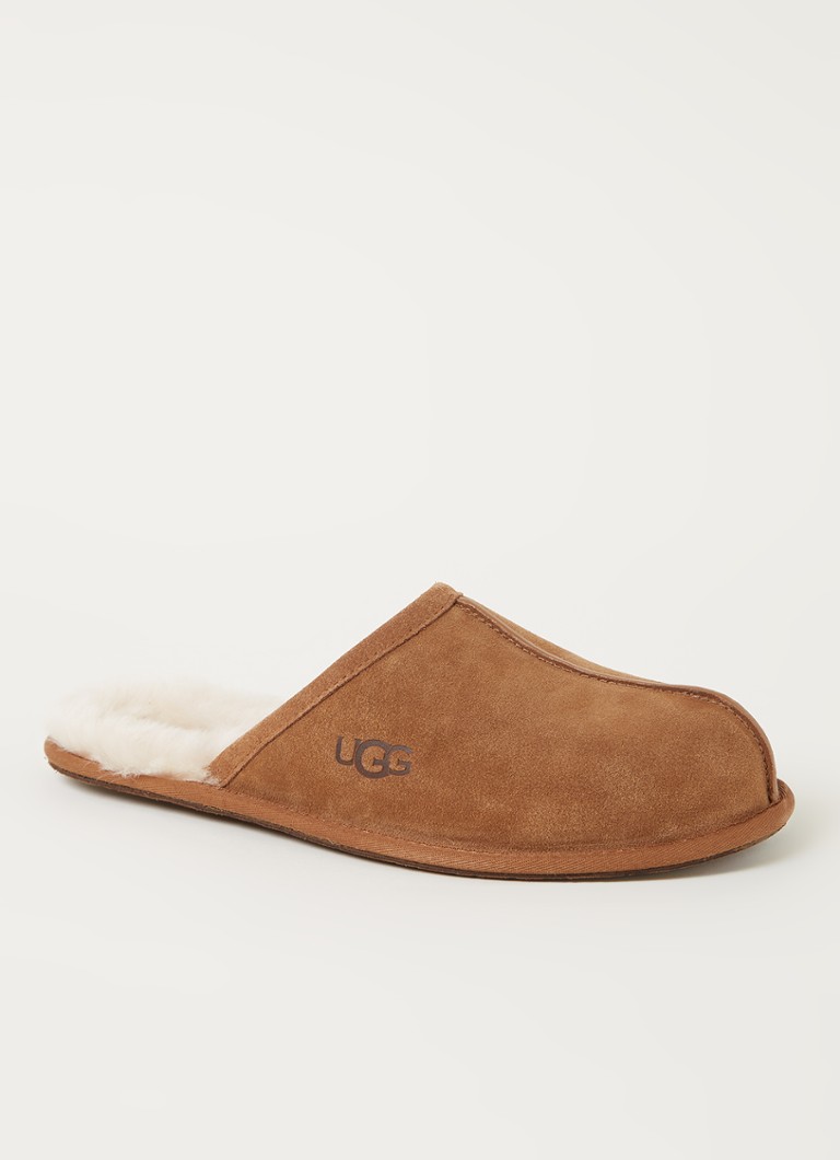UGG Heren Scuff pantoffel van suède met schapenvacht in de kleur Hazelnootbruin, maat: 41