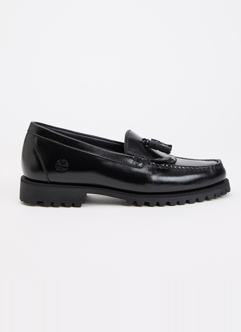 Timberland Heren Authentic loafer van lakleer met franjes in de kleur Zwart, maat: 43