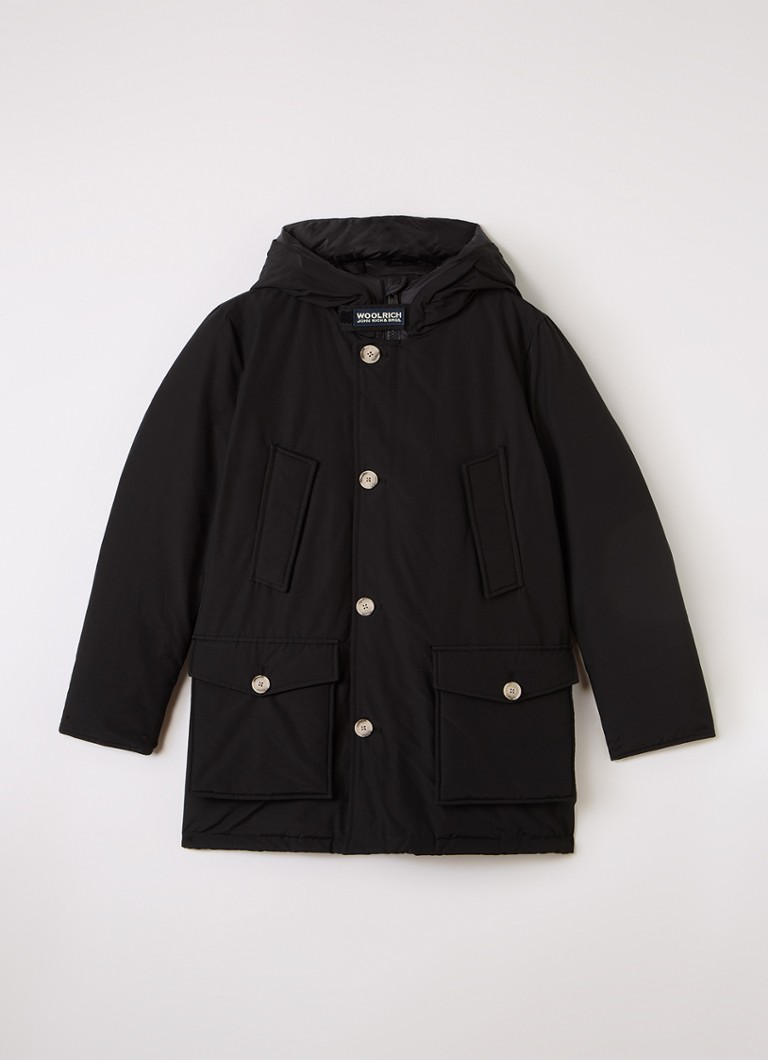 Woolrich Jongens Arctic gewatteerde parka met donsvulling in de kleur Zwart, maat: 12Y=152