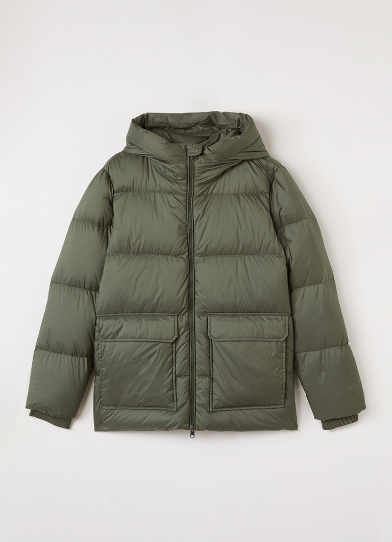 Woolrich Jongens Sierra pufferjack met donsvulling in de kleur Groen, maat: 16Y=176