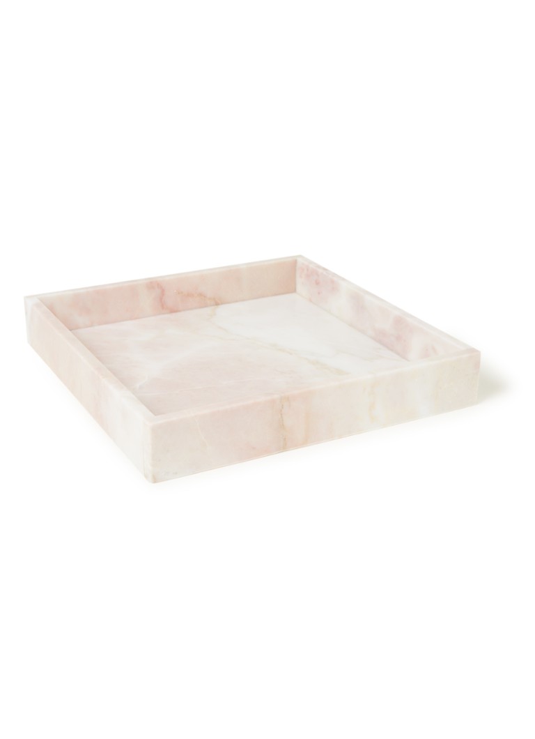 Stoned Dienblad van marmer 30 x 30 cm Lichtroze - Deal