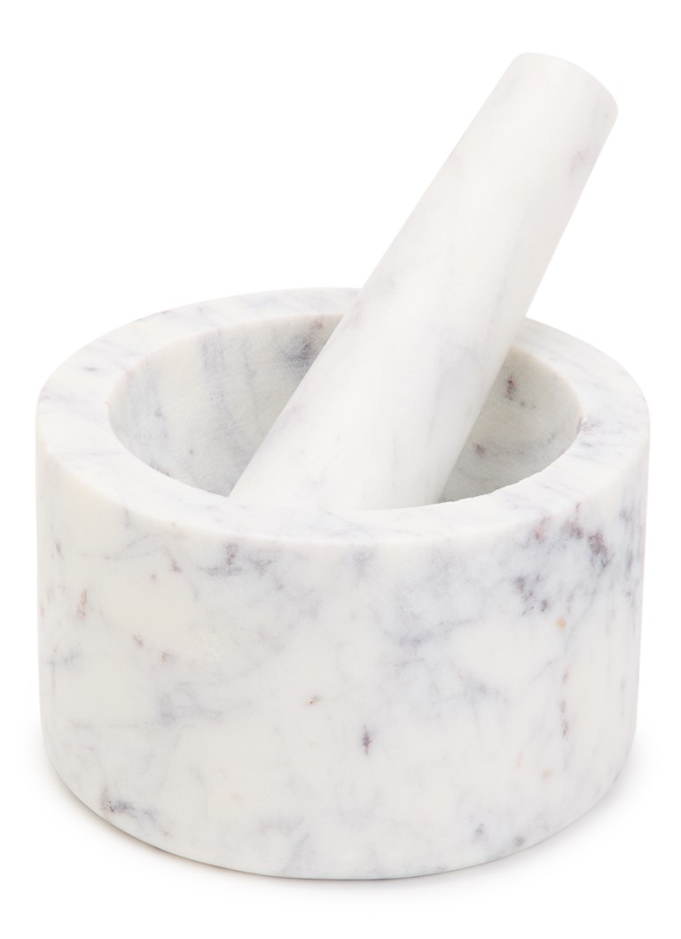 Stoned Vijzel met stamper van marmer 12,5 cm Wit - Deal
