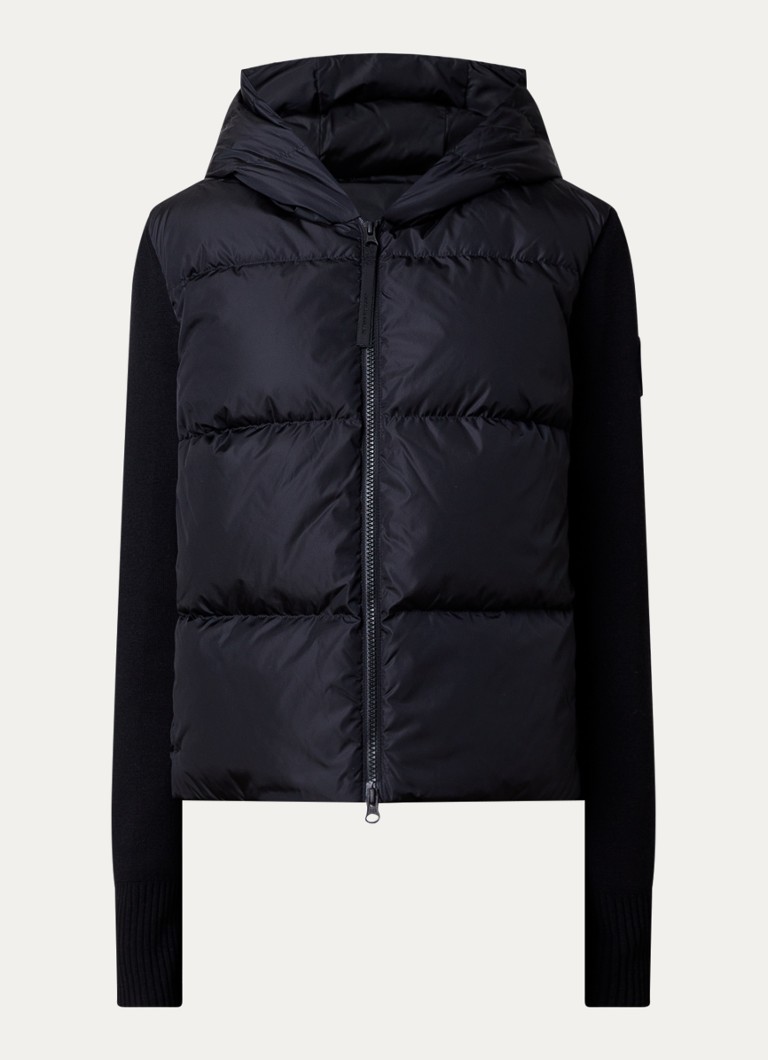 Canada Goose Dames Hybridge jack in wolblend met ritszakken in de kleur Zwart, maat: XS