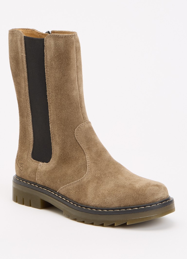 Pom d'Api Meisjes Sid Mid laars van suède in de kleur Taupe, maat: 33