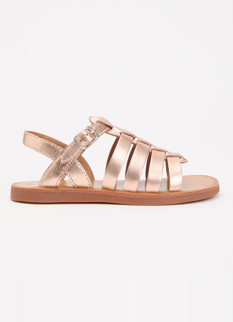 Pom d'Api Meisjes Plagette sandaal van leer met metallic finish in de kleur Roségoud, maat: 27