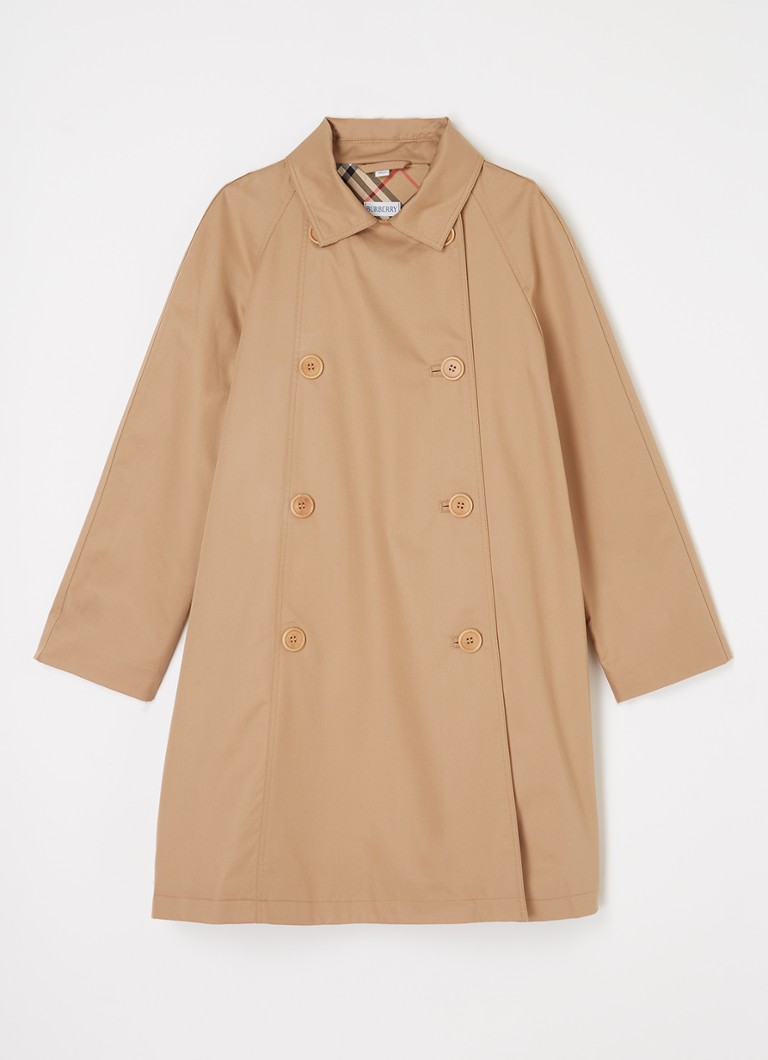 Burberry Jongens Olivia double-breasted trenchcoat in de kleur Beige, maat: 164