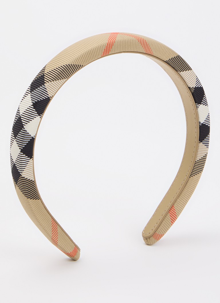 Burberry Haarband met ruitdessin in de kleur Zand, maat: 1SZ